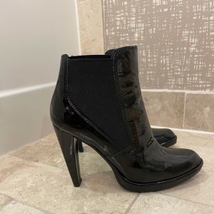 Stuart weitzman patent leather booties/ heels